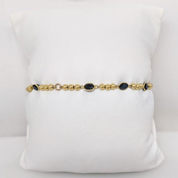 18K SAPPHIRE OVAL (10) 8.00 CARAT TOTAL WEIGHT BEZEL SET ESTATE BRACELET 2.9 GRAMS