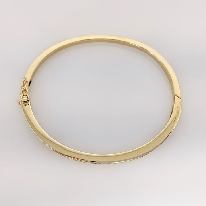 14K .70 CARAT TOTAL WEIGHT I1 I DIAMOND ROUND (35) CHANNEL SET ESTATE BANGLE 15.8 GRAMS