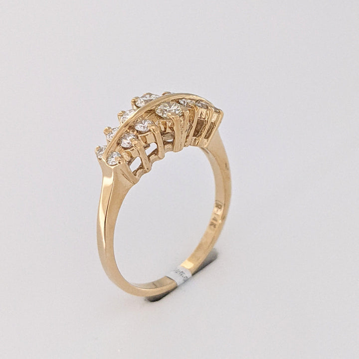 14K .61 CARAT TOTAL WEIGHT SI1 K DIAMOND ROUND (14) ESTATE RING 3.8 GRAMS