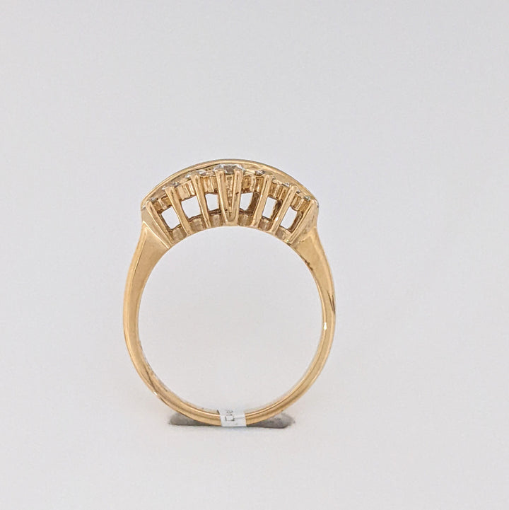 14K .61 CARAT TOTAL WEIGHT SI1 K DIAMOND ROUND (14) ESTATE RING 3.8 GRAMS