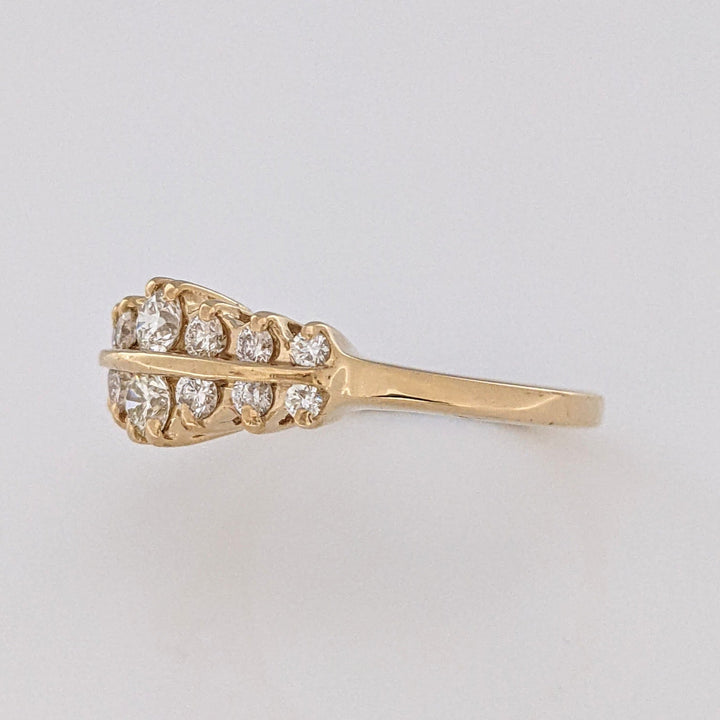 14K .61 CARAT TOTAL WEIGHT SI1 K DIAMOND ROUND (14) ESTATE RING 3.8 GRAMS