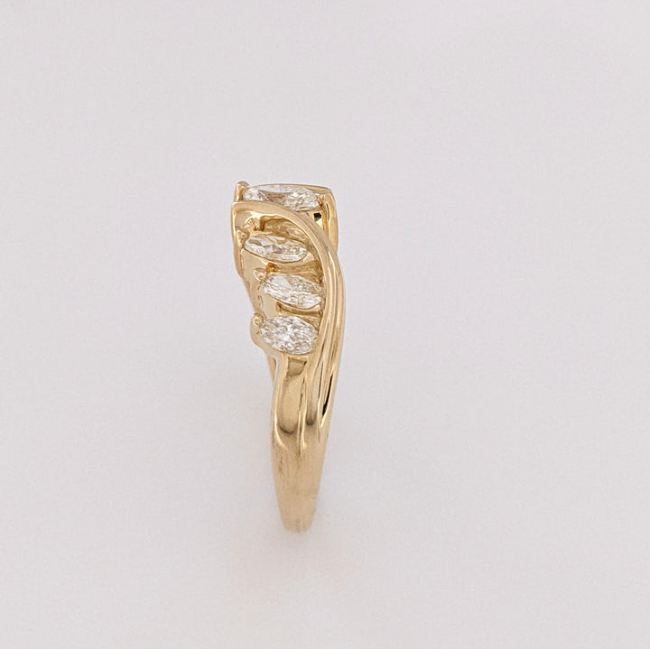 14K 1.01 CARAT TOTAL WEIGHT SI I (7) MARQUISE DIAMOND ESTATE BAND 5.4 GRAMS
