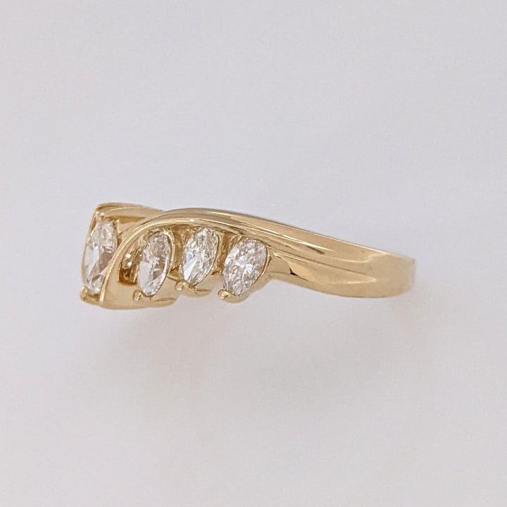 14K 1.01 CARAT TOTAL WEIGHT SI I (7) MARQUISE DIAMOND ESTATE BAND 5.4 GRAMS