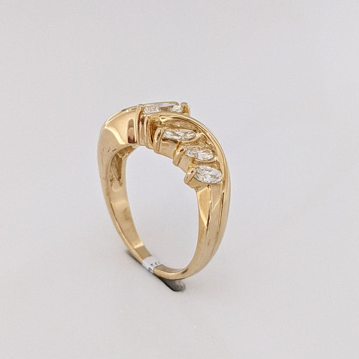 14K 1.01 CARAT TOTAL WEIGHT SI I (7) MARQUISE DIAMOND ESTATE BAND 5.4 GRAMS