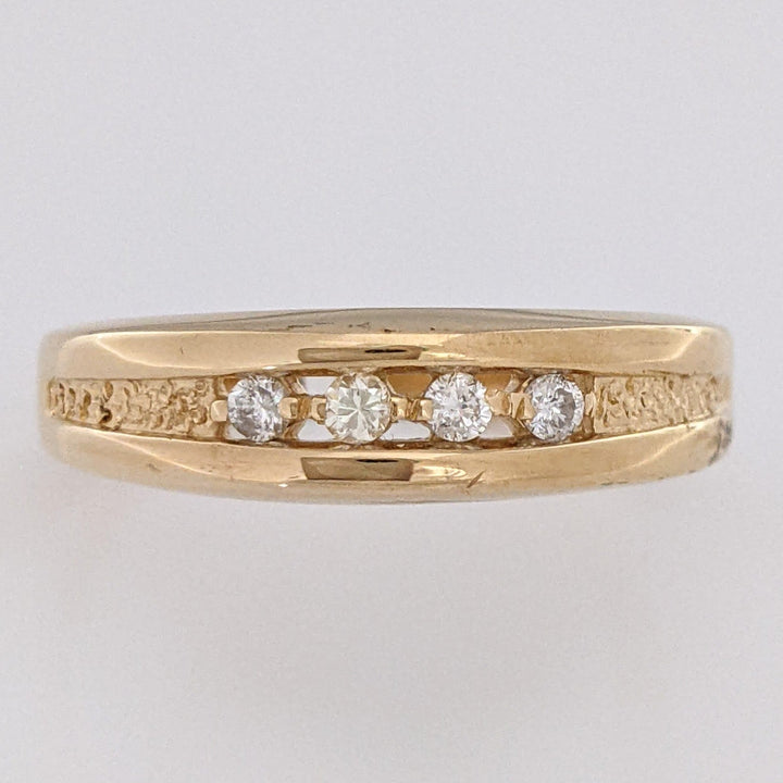 14K .12 CARAT TOTAL WEIGHT SI2 I DIAMOND ROUND (4) ESTATE BAND 4.7 GRAMS