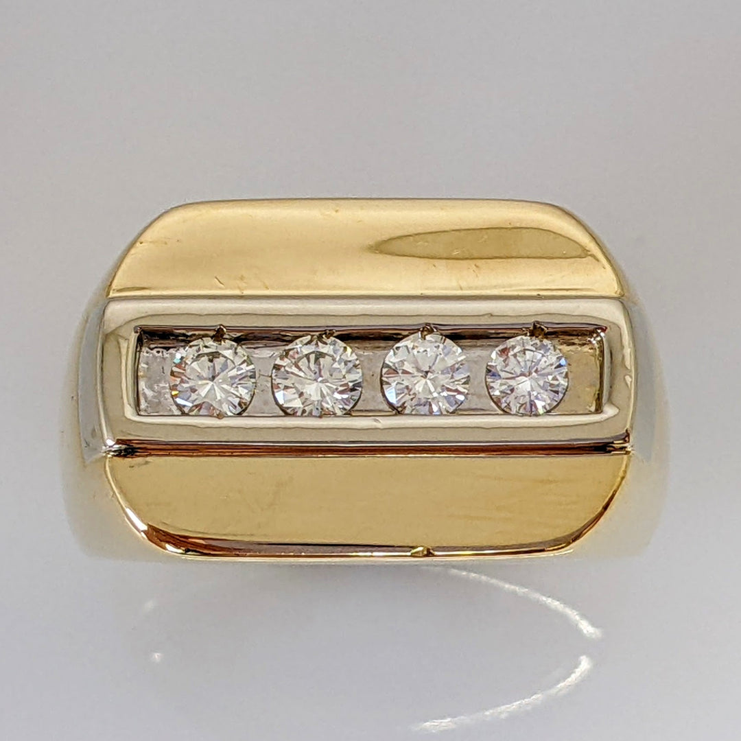 14K .56 CARAT TOTAL WEIGHT SI2 H DIAMOND ROUND (4) CHANNEL SET ESTATE RING 15.6 GRAMS