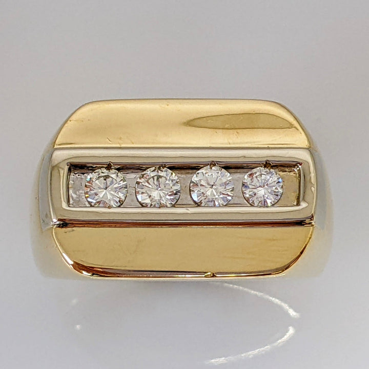 14K .56 CARAT TOTAL WEIGHT SI2 H DIAMOND ROUND (4) CHANNEL SET ESTATE RING 15.6 GRAMS