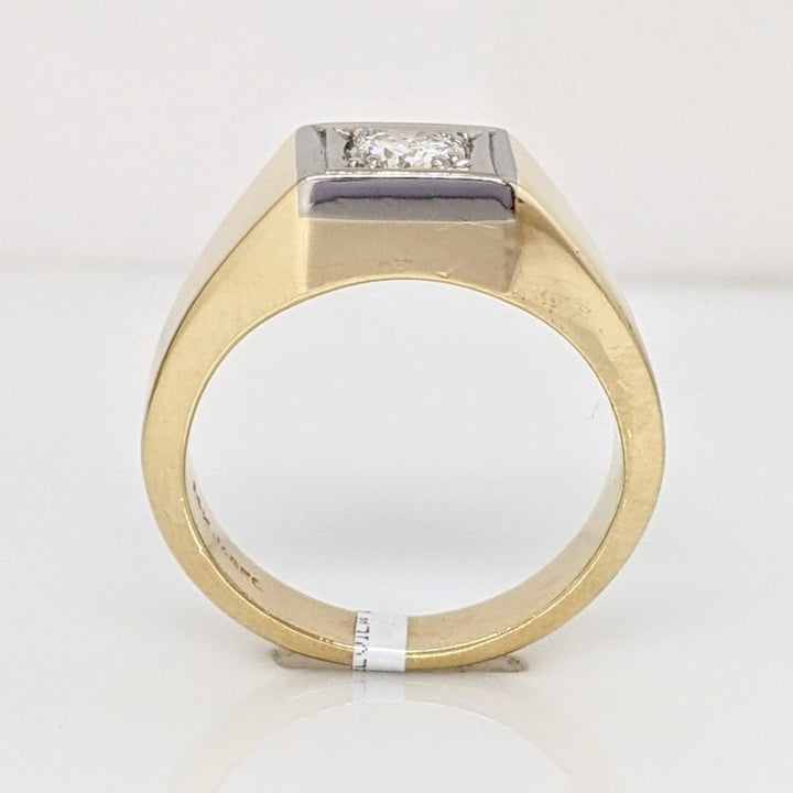 14K .47 CARAT TOTAL SI2 H DIAMOND ROUND SQUARE TOP ESTATE RING 10.7 GRAMS