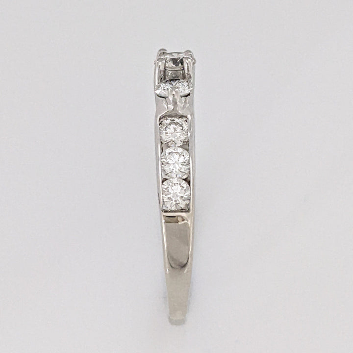 14K WHITE .75 CARAT TOTAL WEIGHT SI1 I DIAMOND ROUND (9) ESTATE TRINITY RING 2.5 GRAMS