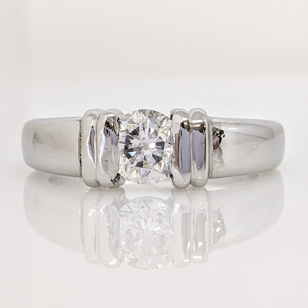 PLATINUM .65 CARAT TOTAL I1 H DIAMOND ROUND TENSION SET ESTATE RING 8.7 GRAMS