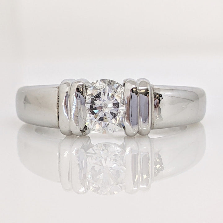 PLATINUM .65 CARAT TOTAL I1 H DIAMOND ROUND TENSION SET ESTATE RING 8.7 GRAMS