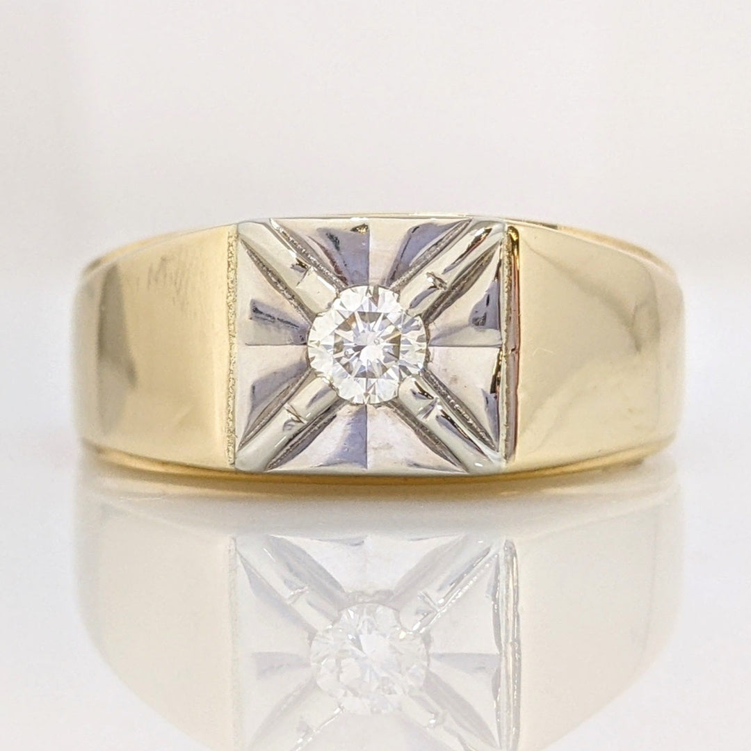 14K .17 CARAT TOTAL DIAMOND ROUND BOX HEAD ESTATE RING 9.4 GRAMS