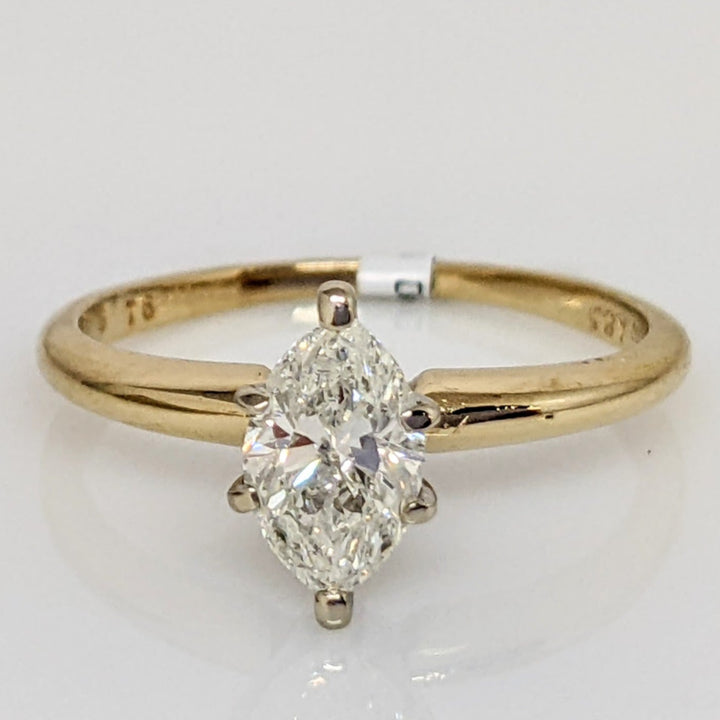 14K .76 CARAT TOTAL I1 G MARQUISE ESTATE RING 2.0 GRAMS