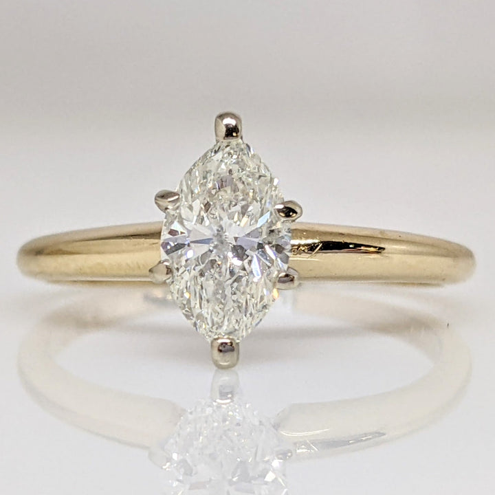 14K .76 CARAT TOTAL I1 G MARQUISE ESTATE RING 2.0 GRAMS
