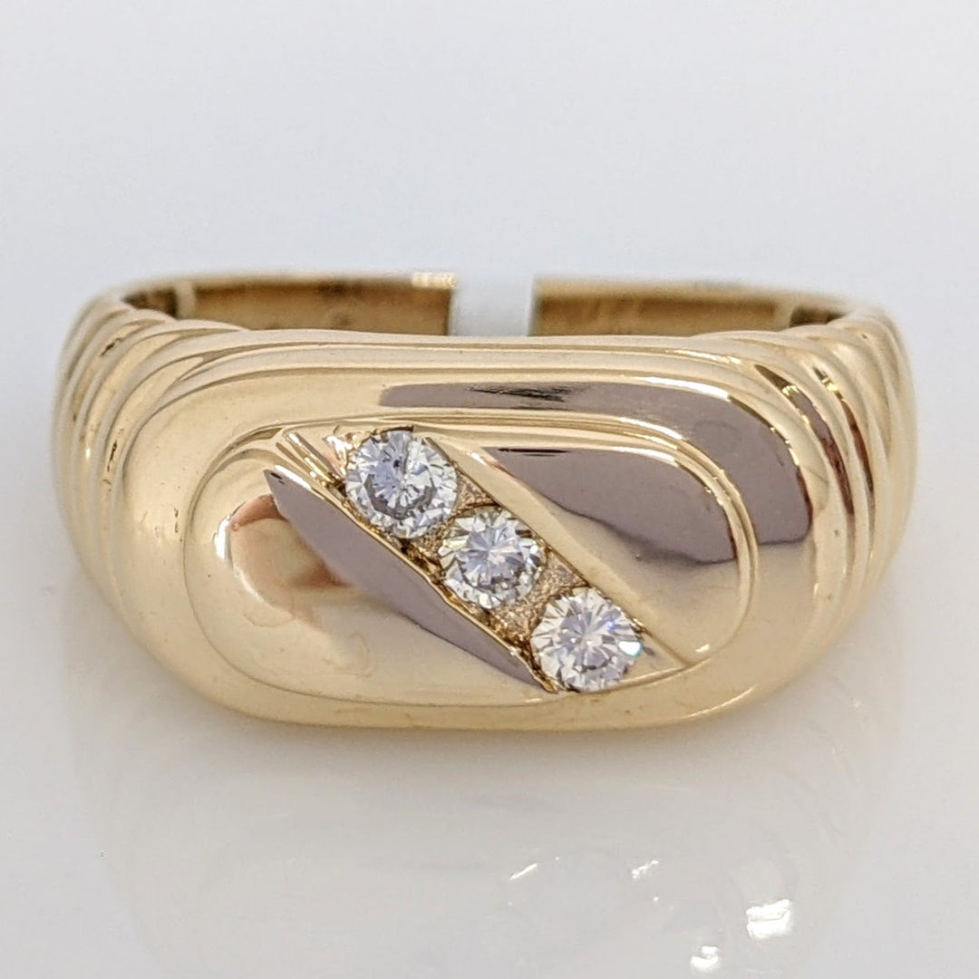 14K .25 DIAMOND TOTAL WEIGHT SI3 J-K ROUND (3) FLAT TOP ESTATE RING 7.5 GRAMS