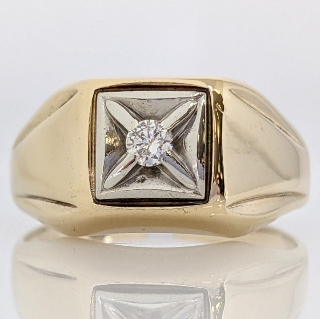 10K .14 CARAT TOTAL DIAMOND ROUND ESTATE RING 5.0 GRAMS