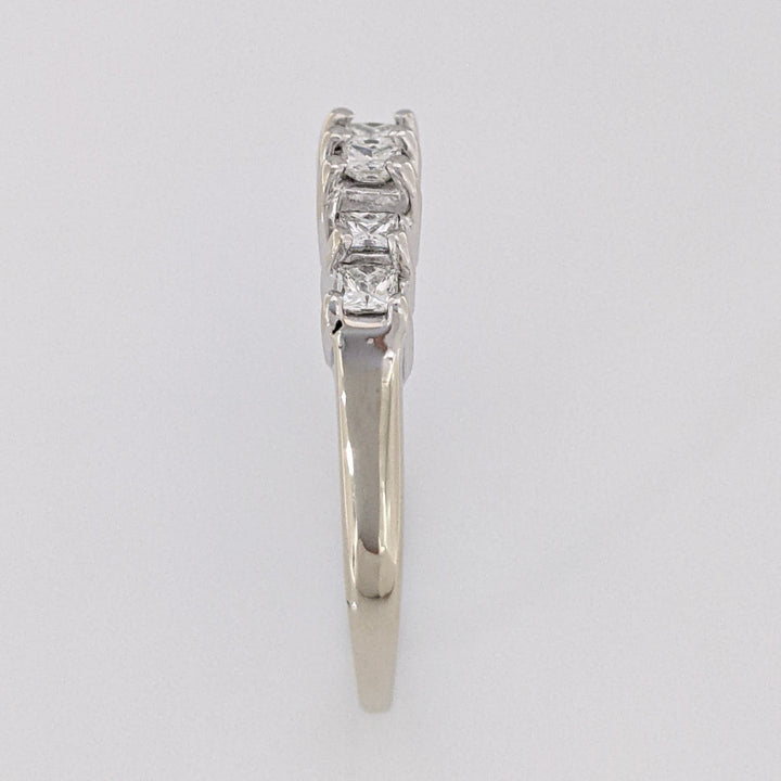 14K WHITE .60 CARAT TOTAL WEIGHT VS G-H DIAMOND PRINCESS CUT (6) ESTATE BAND 3.8 GRAMS