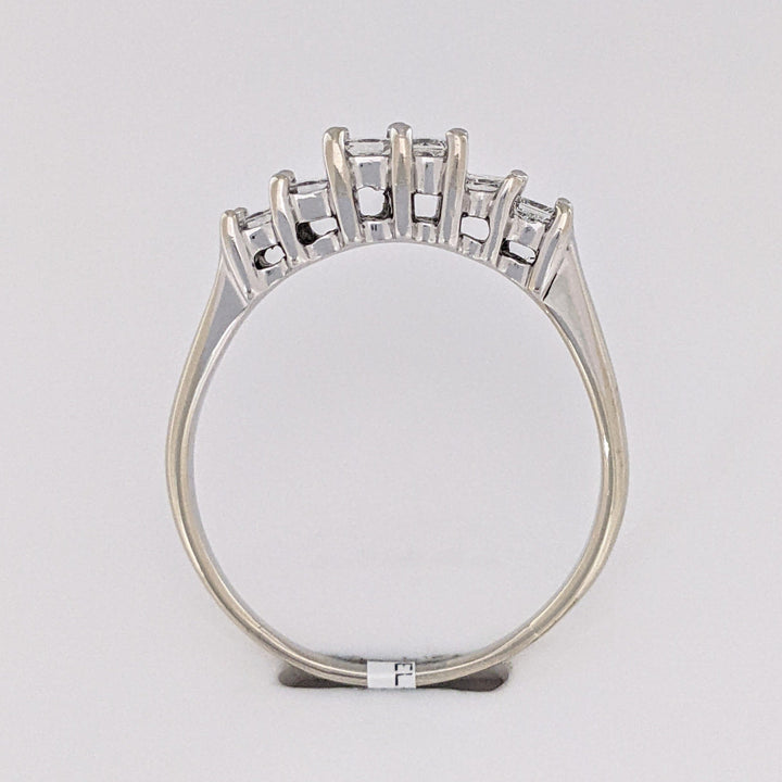 14K WHITE .60 CARAT TOTAL WEIGHT VS G-H DIAMOND PRINCESS CUT (6) ESTATE BAND 3.8 GRAMS