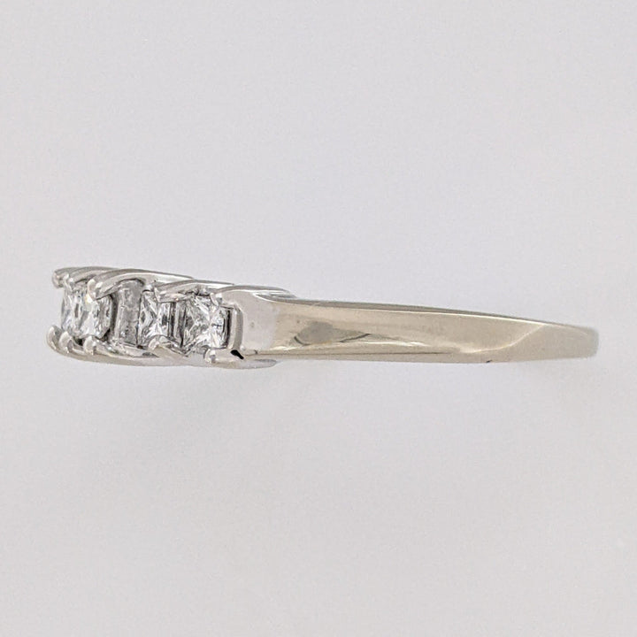 14K WHITE .60 CARAT TOTAL WEIGHT VS G-H DIAMOND PRINCESS CUT (6) ESTATE BAND 3.8 GRAMS