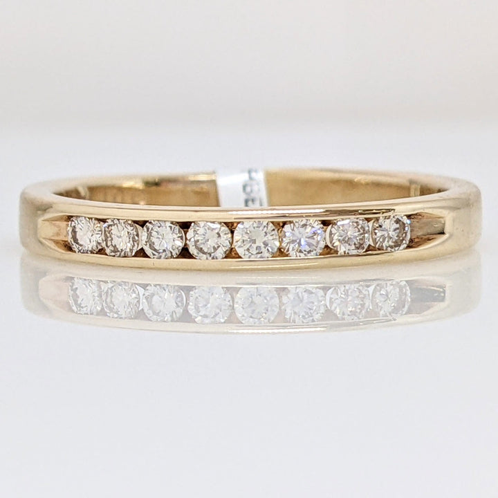14K .24 CARAT TOTAL WEIGHT SI2 K DIAMOND ROUND (8) CHANNEL SET ESTATE BAND 2.4 GRAMS