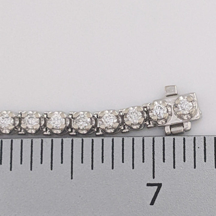 14K WHITE 2.82 CARAT TOTAL WEIGHT I1 I DIAMOND ROUND (47) ESTATE BRACELET 11.9 GRAMS