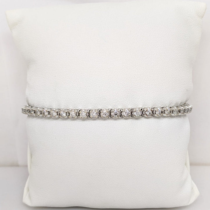 14K WHITE 2.82 CARAT TOTAL WEIGHT I1 I DIAMOND ROUND (47) ESTATE BRACELET 11.9 GRAMS