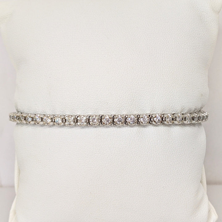14K WHITE 2.82 CARAT TOTAL WEIGHT I1 I DIAMOND ROUND (47) ESTATE BRACELET 11.9 GRAMS