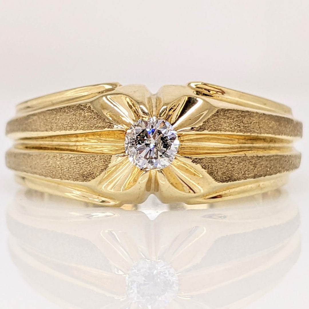 10K .17 CARAT TOTAL PROMOTIONAL ROUND DIAMOND ESTATE BELCHER RING 5.8 GRAMS