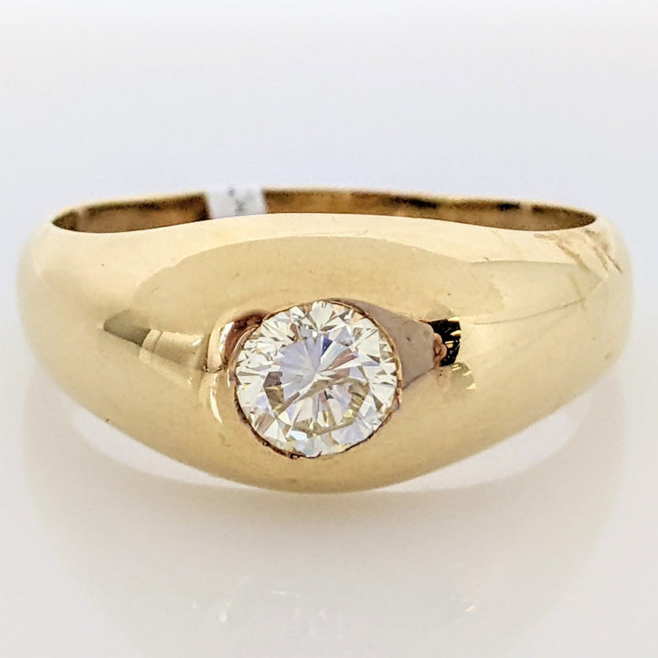 14K .72 CARAT TOTAL I1 K DIAMOND ROUND ESTATE BEZEL RING 5.4 GRAMS