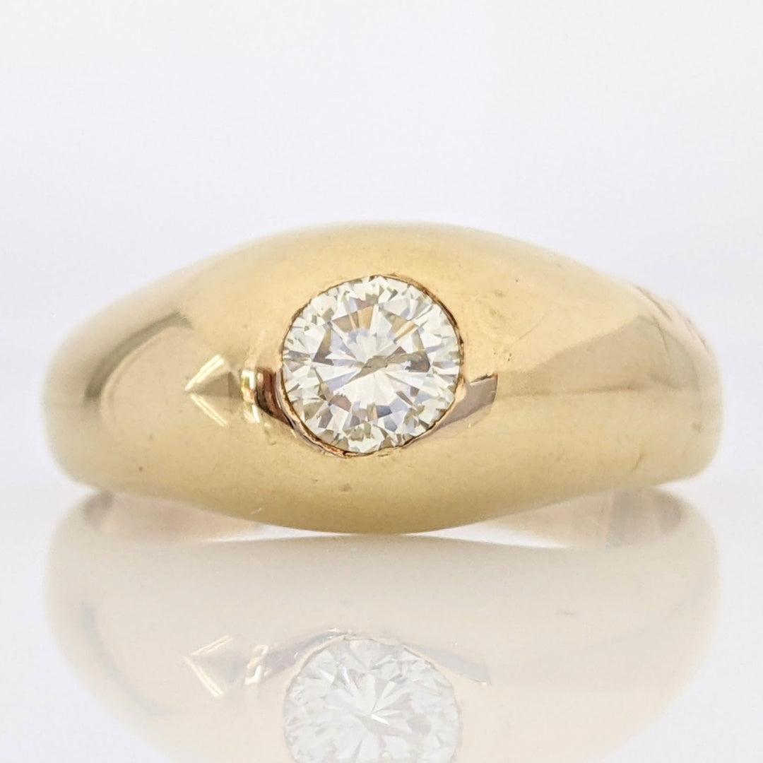 14K .72 CARAT TOTAL I1 K DIAMOND ROUND ESTATE BEZEL RING 5.4 GRAMS