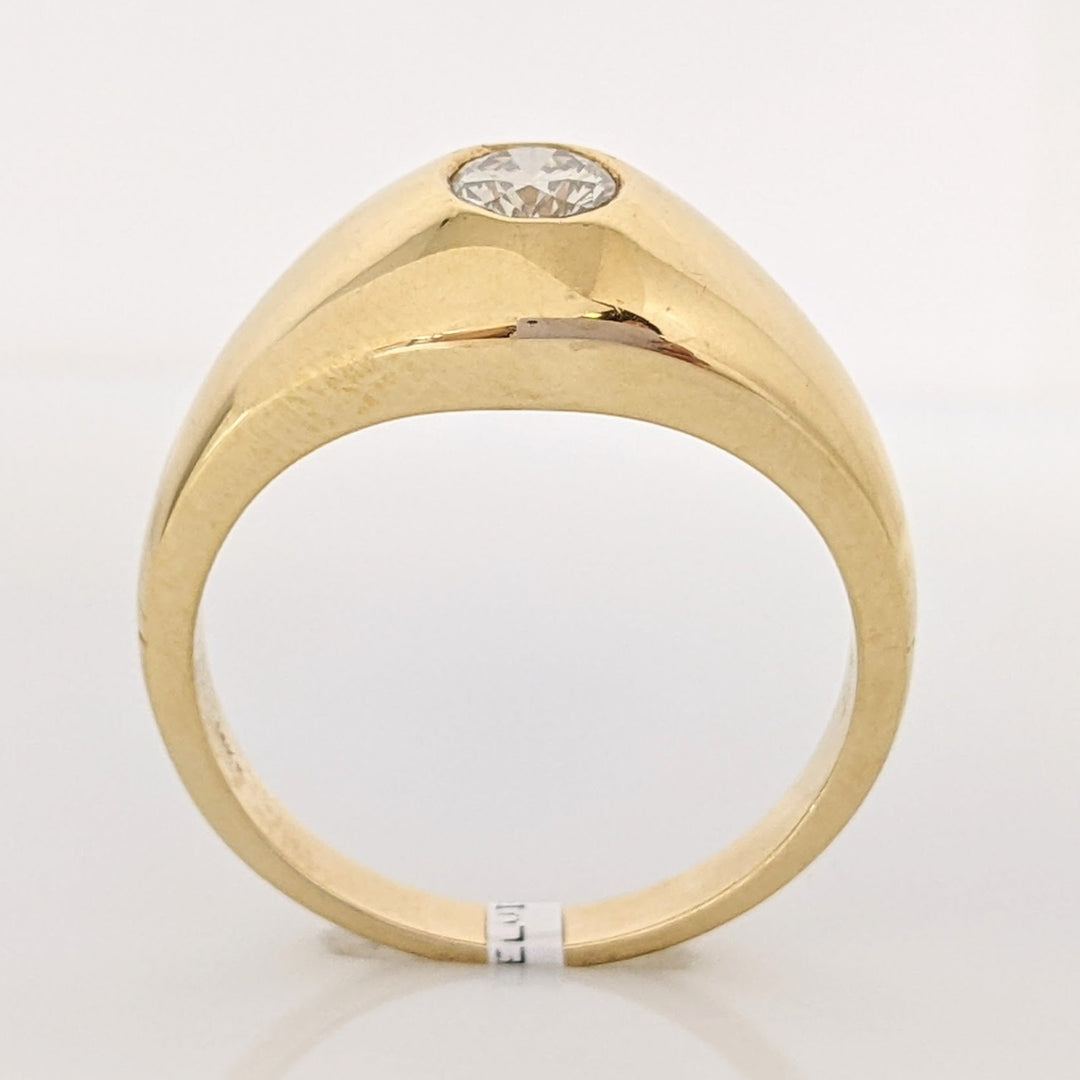 14K .47 CARAT TOTAL WEIGHT SI1 I DIAMOND ROUND BEZEL ESTATE RING 9.6 GRAMS
