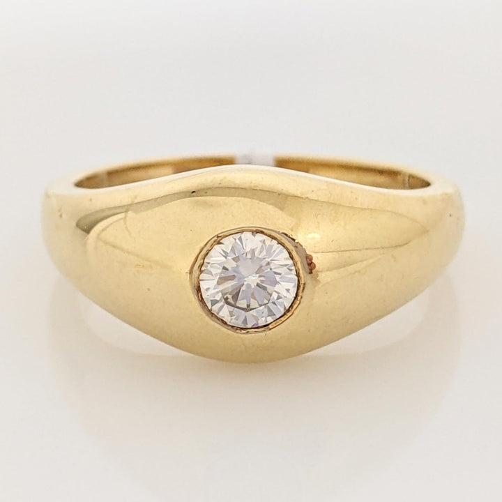 14K .47 CARAT TOTAL WEIGHT SI1 I DIAMOND ROUND BEZEL ESTATE RING 9.6 GRAMS