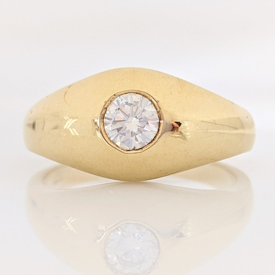 14K .47 CARAT TOTAL WEIGHT SI1 I DIAMOND ROUND BEZEL ESTATE RING 9.6 GRAMS