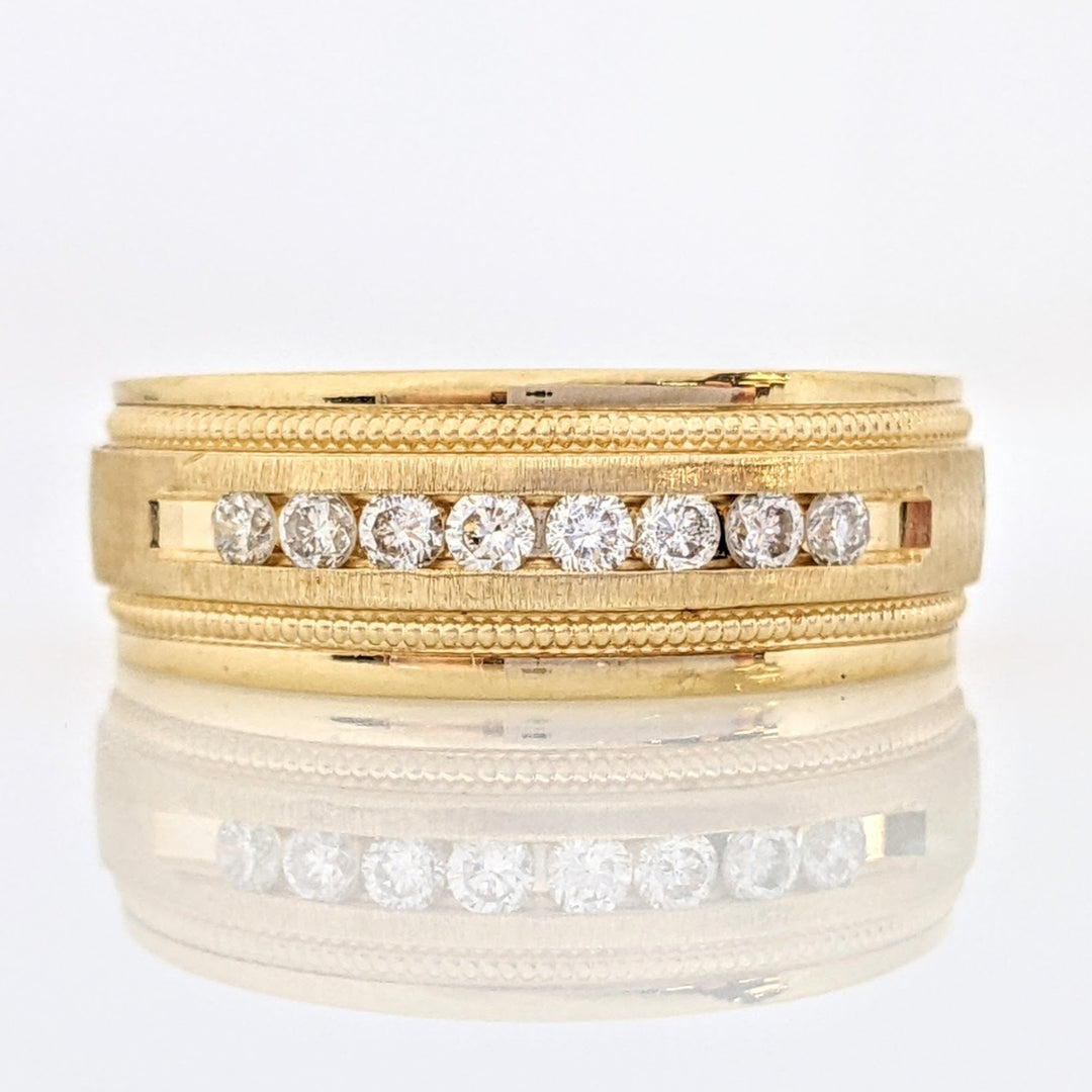 14K .24 CARAT TOTAL WEIGHT (8) ROUND DIAMOND ESTATE BAND 6.3 GRAMS