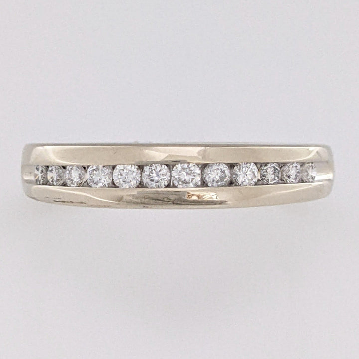 14K WHITE .24 CARAT TOTAL WEIGHT SI2 G DIAMOND ROUND (12) ESTATE CHANNEL SET BAND 3.5 GRAMS