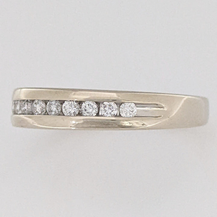 14K WHITE .24 CARAT TOTAL WEIGHT SI2 G DIAMOND ROUND (12) ESTATE CHANNEL SET BAND 3.5 GRAMS