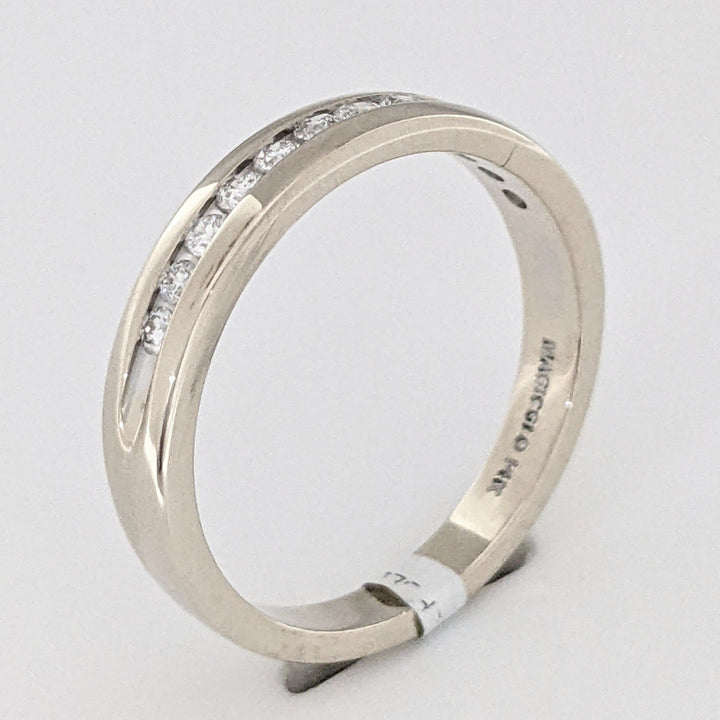 14K WHITE .24 CARAT TOTAL WEIGHT SI2 G DIAMOND ROUND (12) ESTATE CHANNEL SET BAND 3.5 GRAMS