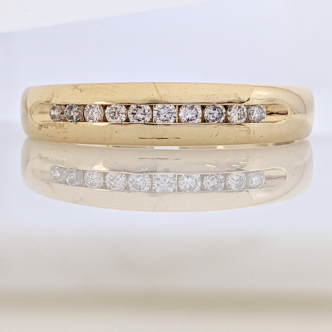 14K .20 CARAT TOTAL WEIGHT I1 H DIAMOND ROUND (10) CHANNEL SET ESTATE BAND 4.9 GRAMS