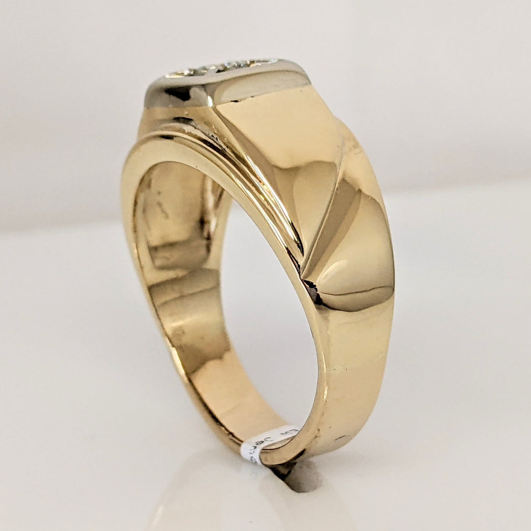 14K .22 CARAT TOTAL I1 H DIAMOND ROUND SQUARE HEAD ESTATE RING 9.5 GRAMS