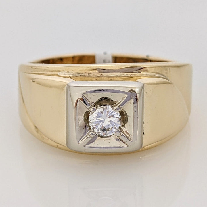 14K .22 CARAT TOTAL I1 H DIAMOND ROUND SQUARE HEAD ESTATE RING 9.5 GRAMS