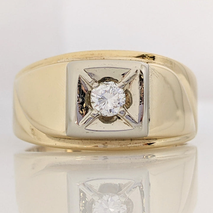 14K .22 CARAT TOTAL I1 H DIAMOND ROUND SQUARE HEAD ESTATE RING 9.5 GRAMS