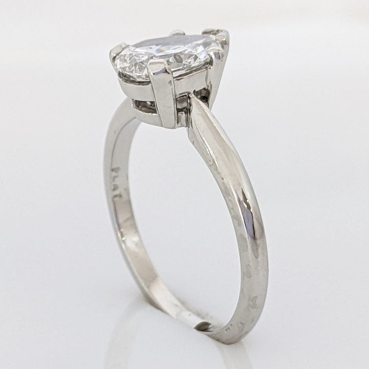 PLATINUM 1.22 CARAT TOTAL VS1 D DIAMOND PEAR ESTATE SOLITAIRE RING 4.5 GRAMS