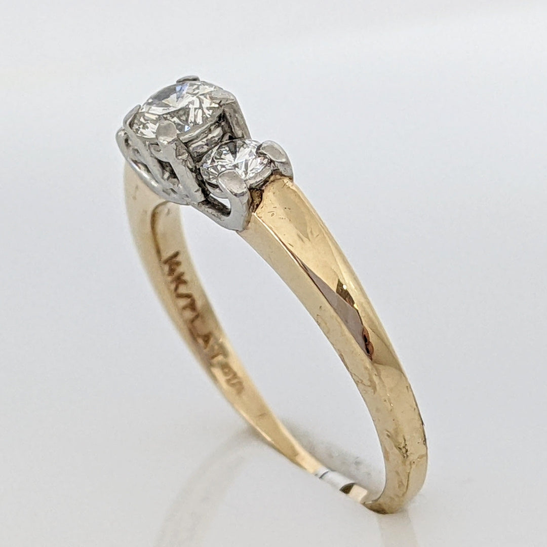 14K/ PLATINUM .46 CARAT TOTAL WEIGHT SI2 I DIAMOND ROUND (3) ESTATE 2.8 GRAMS