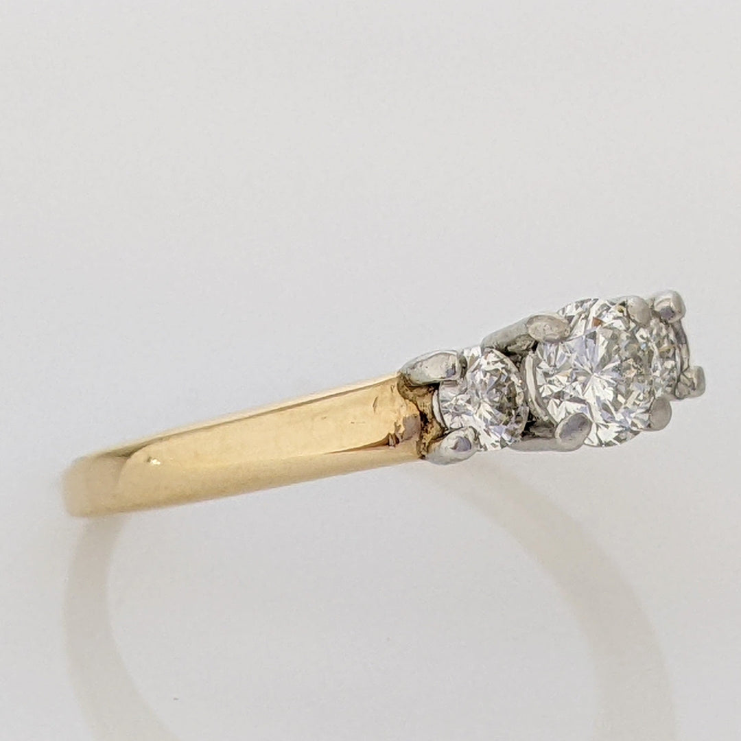 14K/ PLATINUM .46 CARAT TOTAL WEIGHT SI2 I DIAMOND ROUND (3) ESTATE 2.8 GRAMS