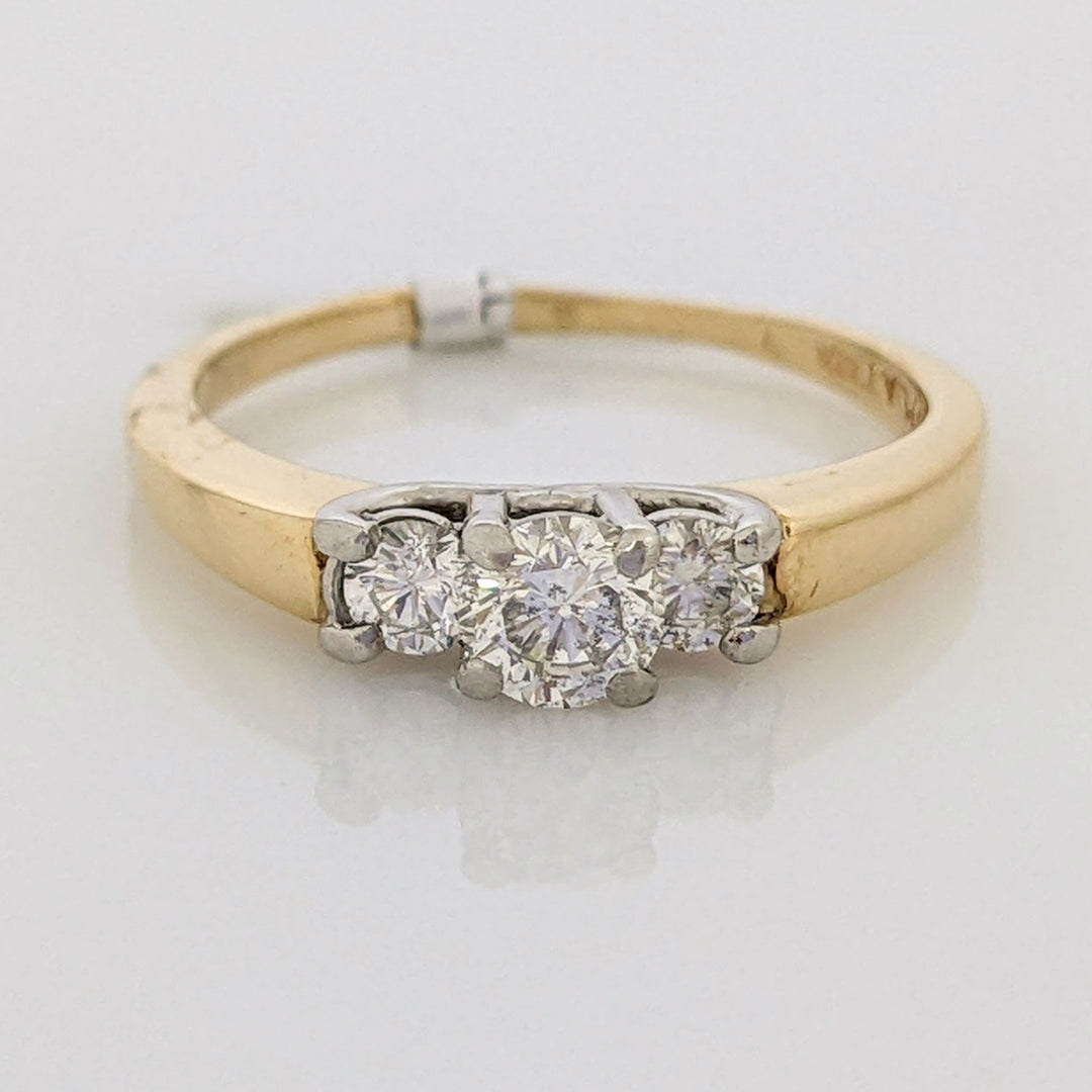 14K/ PLATINUM .46 CARAT TOTAL WEIGHT SI2 I DIAMOND ROUND (3) ESTATE 2.8 GRAMS