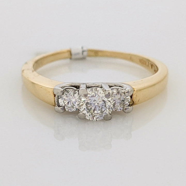 14K/ PLATINUM .46 CARAT TOTAL WEIGHT SI2 I DIAMOND ROUND (3) ESTATE 2.8 GRAMS