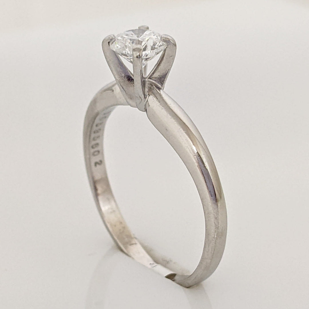 PLATINUM .45 CARAT TOTAL VS2 G DIAMOND ROUND SOLITAIRE ESTATE RING 3.6 GRAMS