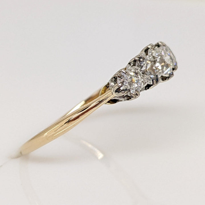 14K .85 CARAT TOTAL WEIGHT I1 I-J DIAMOND ROUND (5) ESTATE BAND 2.5 GRAMS