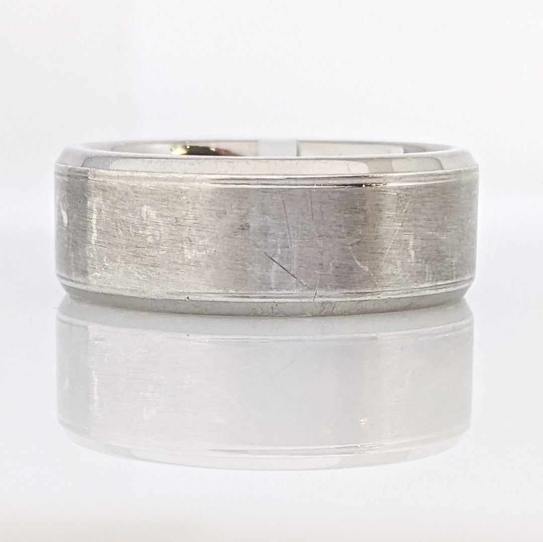 STERLING SILVER 8MM BRUSHED FANCY ESTATE BAND 9.4 GRAMS