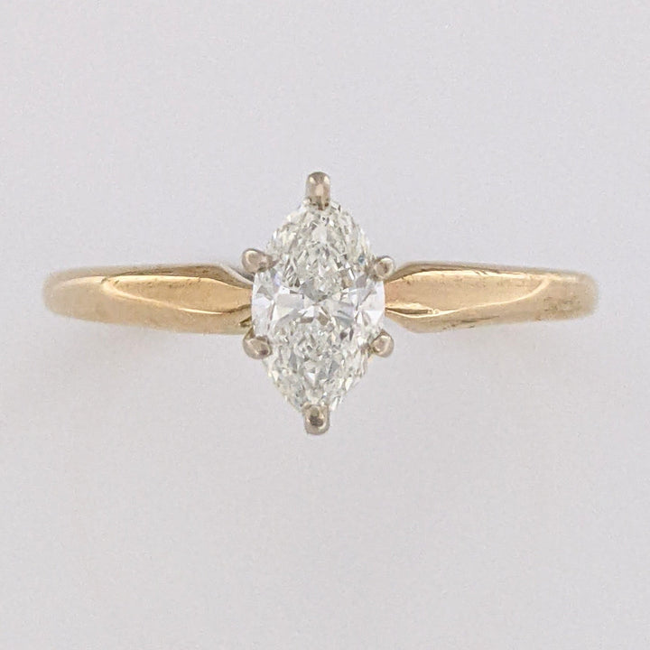 14K .45 CARAT TOTAL SI2 G DIAMOND MARQUISE ESTATE RING 2.0 GRAMS